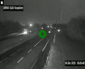 Webcam autoroute A150 à hauteur de La Vaupalière en périphérie de Rouen. Vue orientée vers Rouen