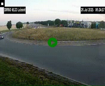 Webcam en périphérie de Chartres sur la N123, à hauteur de Luisant. Vue orientée vers Chartres