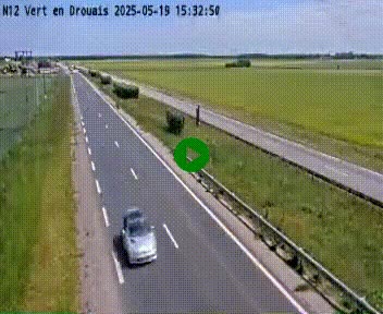 Webcam à hauteur de Vert-en-Drouais sur la N12, en périphérie de Dreux. Vue orientée vers Alençon
