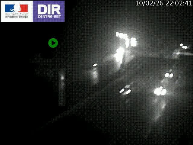 Caméra de circulation routière sur le boulevard périphérique Laurent Bonnevay de Lyon (D383) à hauteur de Bron, avant la jonction avec l'A43. Vue orientée vers l'échangeur