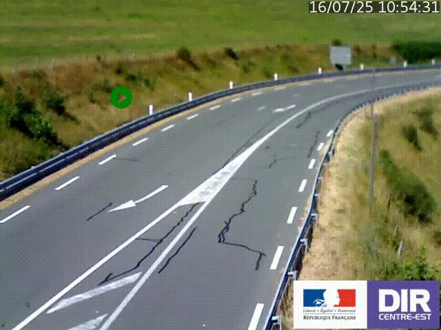 Webcam sur le col Pin Bouchain, vue orientée vers Roanne, en provenance de Lyon sur la nationale 7 (N7)
