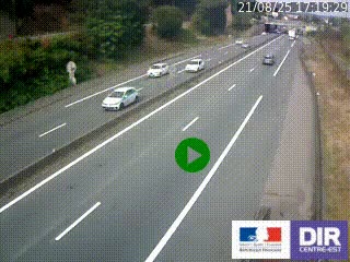 Caméra autoroutière sur l'A47 à hauteur de Givors, a proximité de Lyon. La webcam est orientée vers Lyon