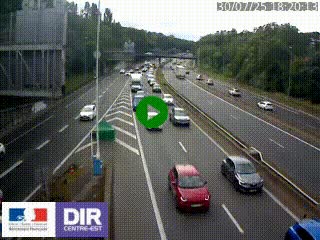 Caméra autoroute sur A6 - Valvert, près de Lyon, en direction de Paris, à hauteur de la sortie 36 Porte du Valvert