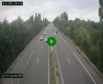 Webcam routière à la fin de la N10, en périphérique ouest d'Angouleme, proche de la jonction avec l'A10