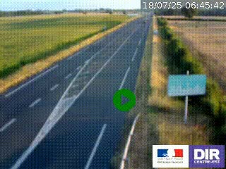 Webcam routière sur la RN7 à hauteur de Toulon-sur-Allier, entre Moulins et Vichy