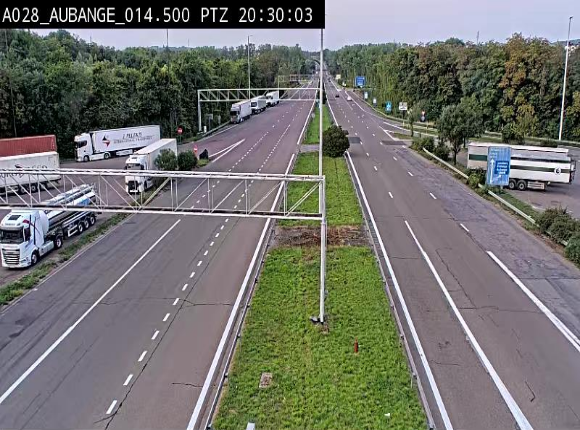 Webcam autoroute Belgique - Aubange - A28 direction Arlon - BK 14