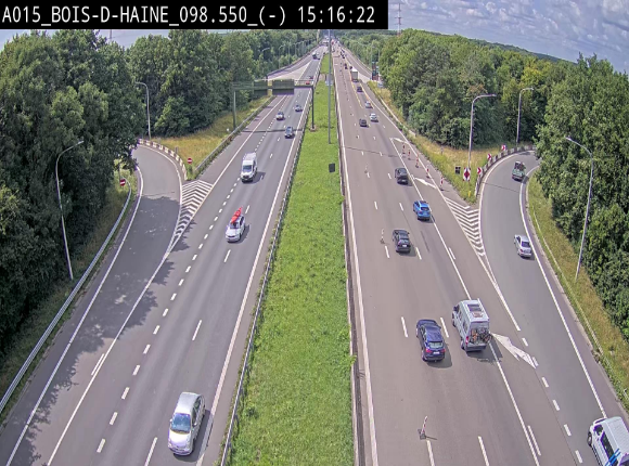 Webcam autoroute Belgique - Bois d'Haine - E42 - BK 98.6
