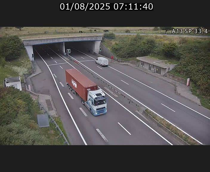 Webcam trafic sur A13 à hauteur d'Altwies en direction de Mondorf-les-bains et en provenance de l'Allemagne
