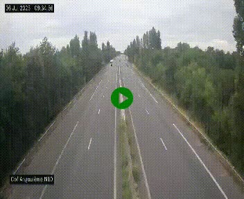 Webcam routière à la fin de la N10, en périphérique ouest d'Angouleme, proche de la jonction avec l'A10