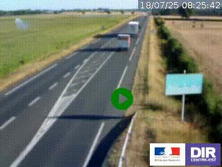 Webcam routière sur la RN7 à hauteur de Toulon-sur-Allier, entre Moulins et Vichy