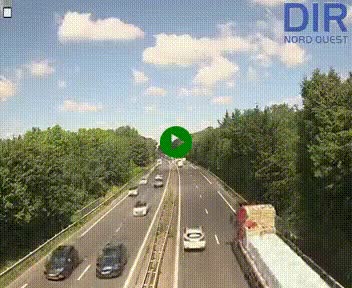 Webcam sur le périphérique de Caen (N814) à l'est de la ville, à Mondeville hauteur de la sortie 2, Presqu'île-Rives de l'Orne, au bout de l'autoroute A13