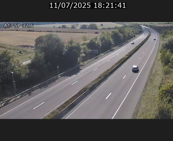 Webcam info trafic A13 à hauteur de Mondorf-les-bains. Vue orientée vers Altwies