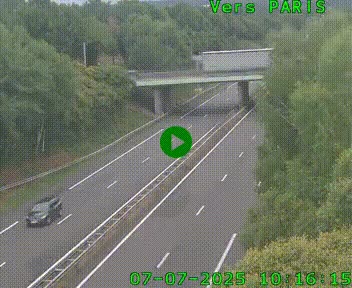 Caméra routière sur l'autoroute A20 au nord de Limoges, à la jonction avec la N520. Vue orientée vers Paris