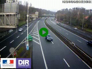 Caméra autoroute sur A6 - Valvert, près de Lyon, en direction de Paris, à hauteur de la sortie 36 Porte du Valvert