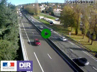 Webcam routière à Le Chambon-Feugerolles sur la RN88 entre Firminy et Saint-Etienne