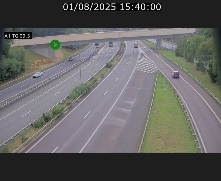 Traffic live webcam Luxembourg Jonction Grünewald - A1 direction Luxembourg-ville - BK 9.5