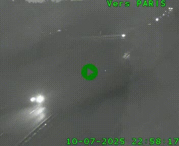 Caméra routière sur l'autoroute A20 au nord de Limoges, à la jonction avec la N520. Vue orientée vers Paris