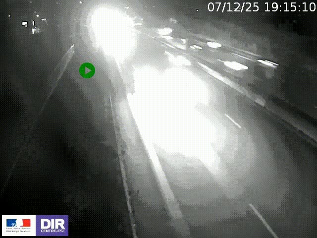 Webcam à Bron sur l'A43 à la jonction avec le boulevard périphérique de Lyon (D383). Vue orientée vers Lyon