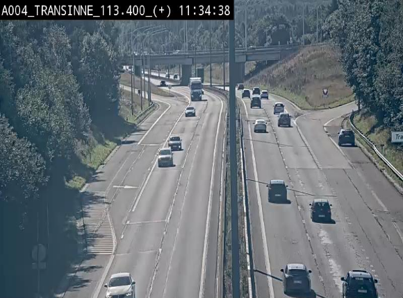 Webcam dans les Ardennes sur l'E411 à hauteur de Transinne. Vue orientée vers le sud de la Belgique