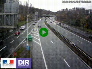 Caméra autoroute sur A6 - Valvert, près de Lyon, en direction de Paris, à hauteur de la sortie 36 Porte du Valvert