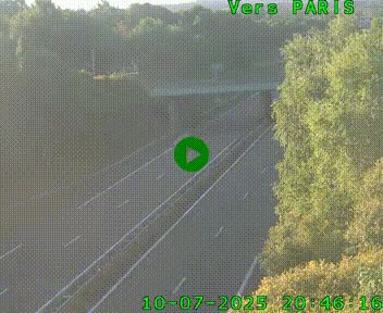 Caméra routière sur l'autoroute A20 au nord de Limoges, à la jonction avec la N520. Vue orientée vers Paris