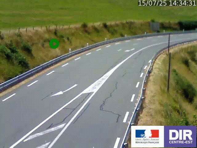 Webcam sur le col Pin Bouchain, vue orientée vers Roanne, en provenance de Lyon sur la nationale 7 (N7)