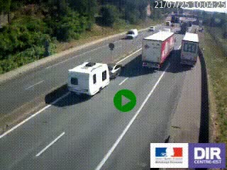 Caméra autoroutière sur l'A47 à hauteur de Givors, a proximité de Lyon. La webcam est orientée vers Lyon