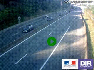Caméra autoroutière sur l'A47 à hauteur de Givors, a proximité de Lyon. La webcam est orientée vers Lyon