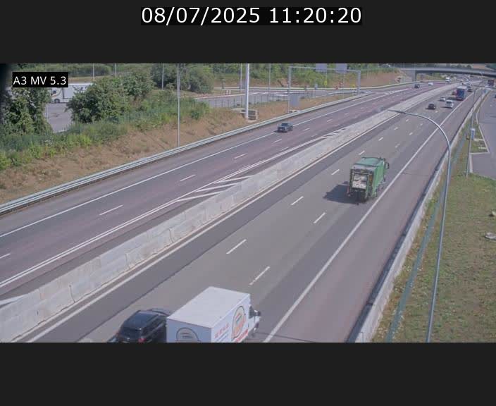 Webcam à l'Aire de Berchem au Luxembourg sur l'A3. Vue orientée vers la France