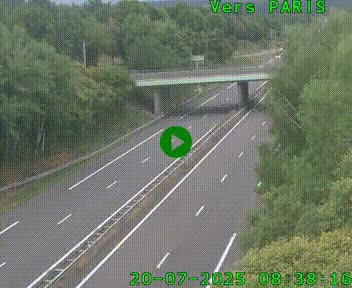 Caméra routière sur l'autoroute A20 au nord de Limoges, à la jonction avec la N520. Vue orientée vers Paris