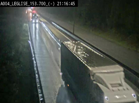 Webcam autoroute A4 (E411-E25) à Léglise, avant la jonction avec la N40. Vue orientée vers Bruxelles