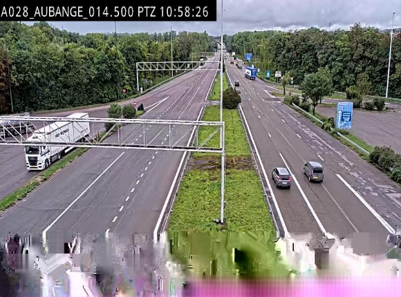 Webcam autoroute Belgique - Aubange - A28 direction Arlon - BK 14
