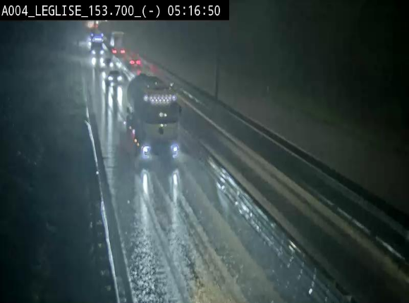Webcam autoroute A4 (E411-E25) à Léglise, avant la jonction avec la N40. Vue orientée vers Bruxelles