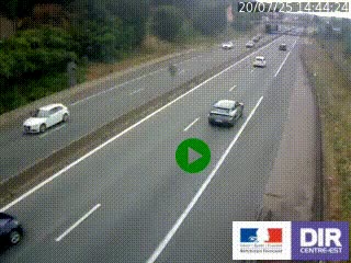 Caméra autoroutière sur l'A47 à hauteur de Givors, a proximité de Lyon. La webcam est orientée vers Lyon