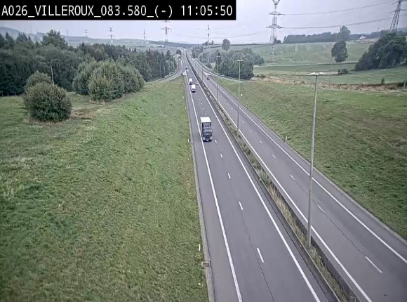 Webcam autoroute A26/E25 à hauteur de Vaux-sur-Sûre, à la jonction avec la N85 en direction de Liège - BK 83.6
