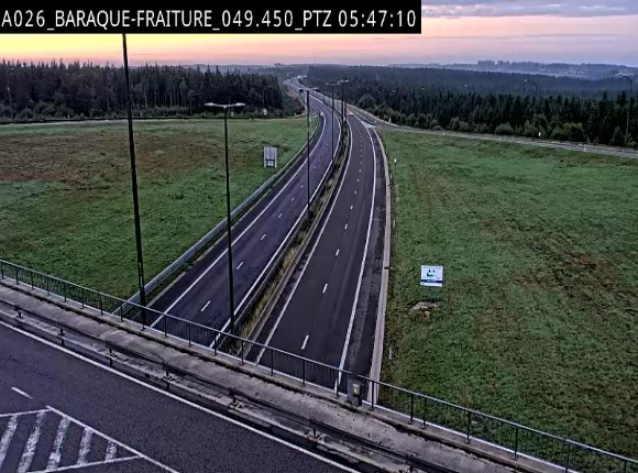 Webcam à la Baraque de Fraiture à la jonction entre l'E25 et la N89 à hauteur de Vielsalm