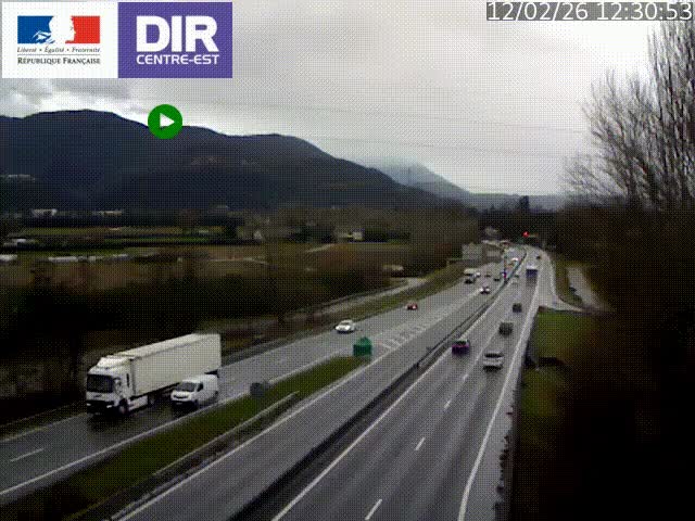 Caméra trafic à Meylan sur la Rocade-Sud de Grenoble en direction d'Aix-en-Provence