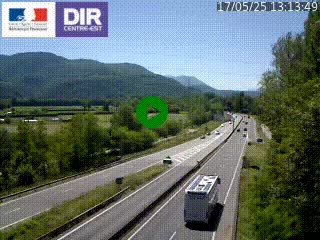 Caméra trafic à Meylan sur la Rocade-Sud de Grenoble en direction d'Aix-en-Provence