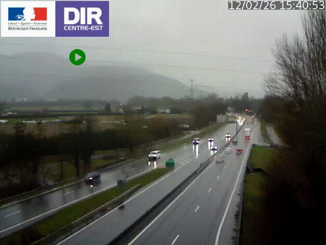 Caméra trafic à Meylan sur la Rocade-Sud de Grenoble en direction d'Aix-en-Provence