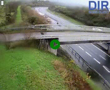 Webcam sur A84 à hauteur de Pont-Farcy, au niveau du pont autoroutier sur la Vire, au sud de Saint-Lô