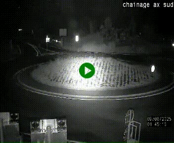 Webcam au nord d'Ax-les-Thermes au niveau de l'aire de chaînage de la N20. Vue orientée vers les Pyrénées, en direction de Pas de la Case