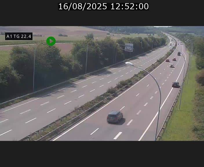 Traffic live webcam Luxembourg Flaxweiler - A1 direction Luxembourg - BK 22.4