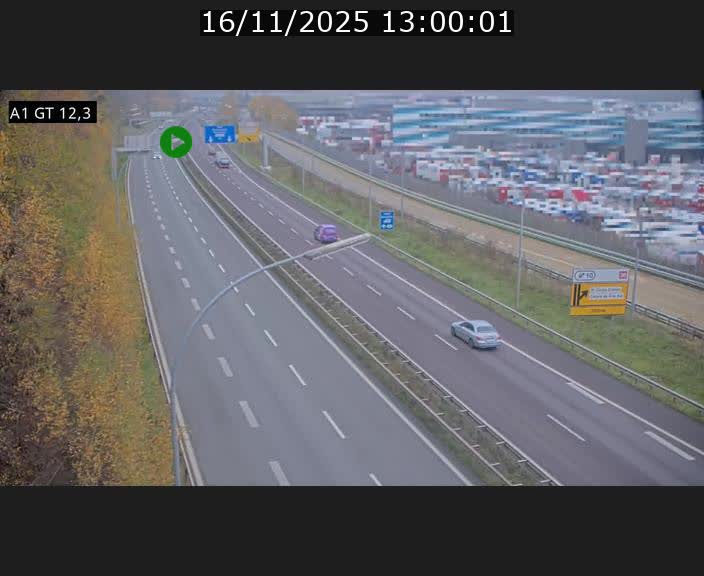Traffic live webcam Luxembourg Senningerberg - A1 direction Allemagne - BK 12.3