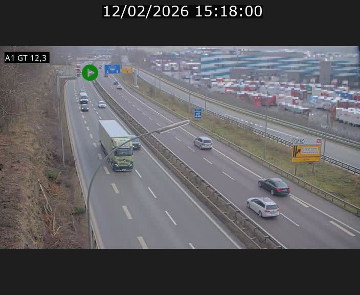 Traffic live webcam Luxembourg Senningerberg - A1 direction Allemagne - BK 12.3