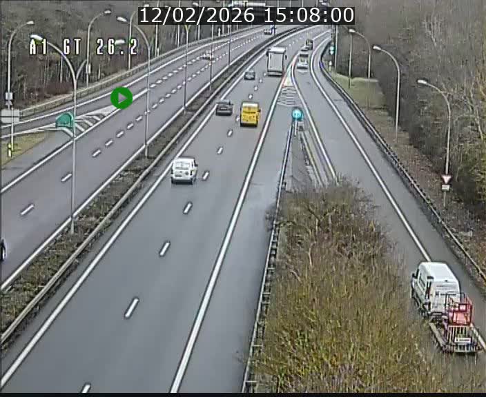 Traffic live webcam Luxembourg Grevenmacher - A1 direction Allemagne - BK 26.2
