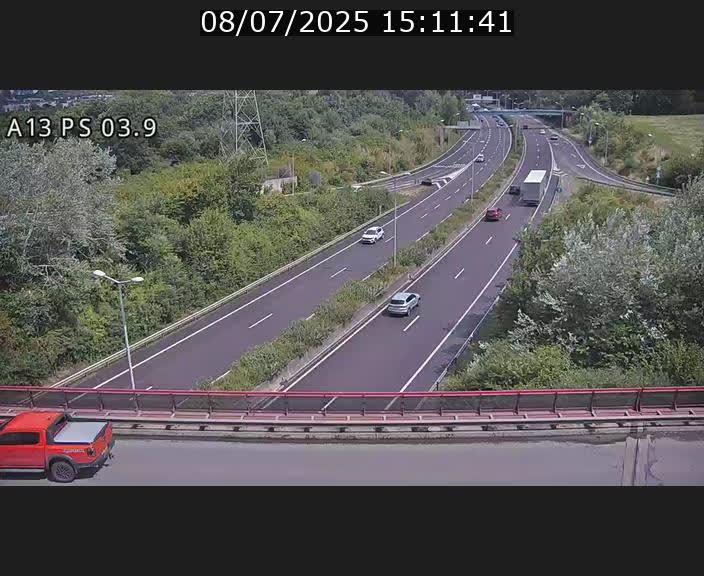 Traffic live webcam Luxembourg Ehlerange - A13 direction Esch-sur-Alzette - BK 6.8