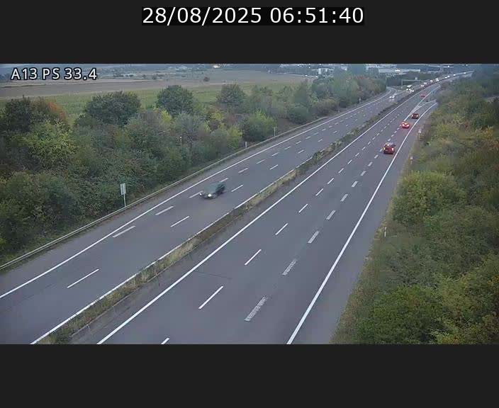 Webcam trafic sur A13 à hauteur de Mondorf-les-Bains en direction d'Altwies