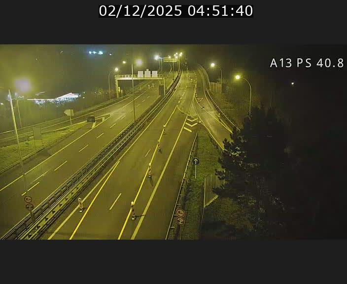Webcam autoroute A13 à la sortie est du tunnel Markusbierg à Schengen. Vue sur le pont de la Moselle, vers l'Allemagne