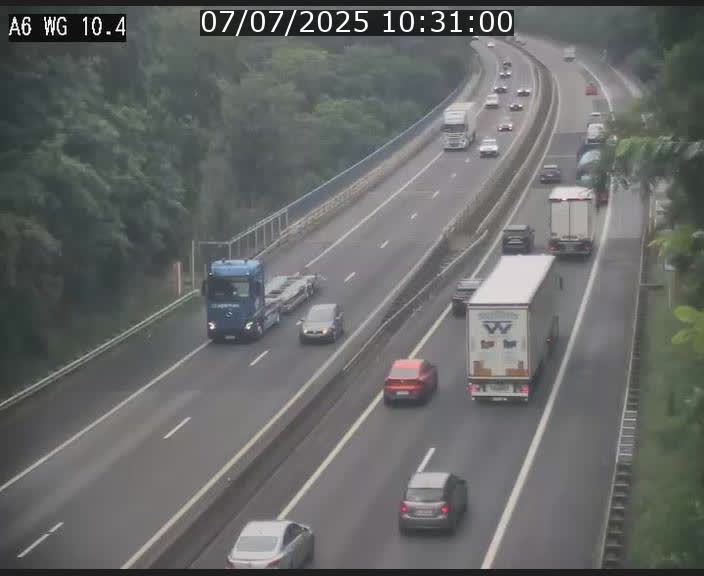 Traffic live webcam Luxembourg Mamer - A6 - BK 10.4 - direction Luxembourg/France/Allemagne