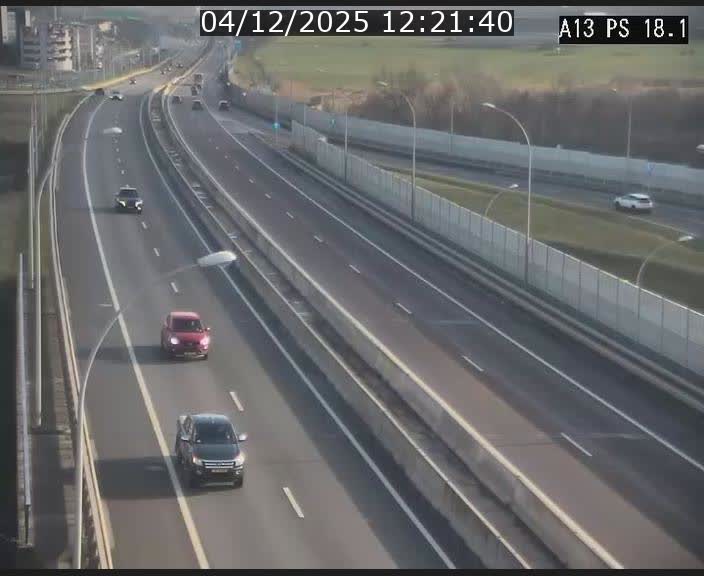 Traffic live webcam Luxembourg Dudelange - A13 direction Croix de Bettembourg - BK 18.1